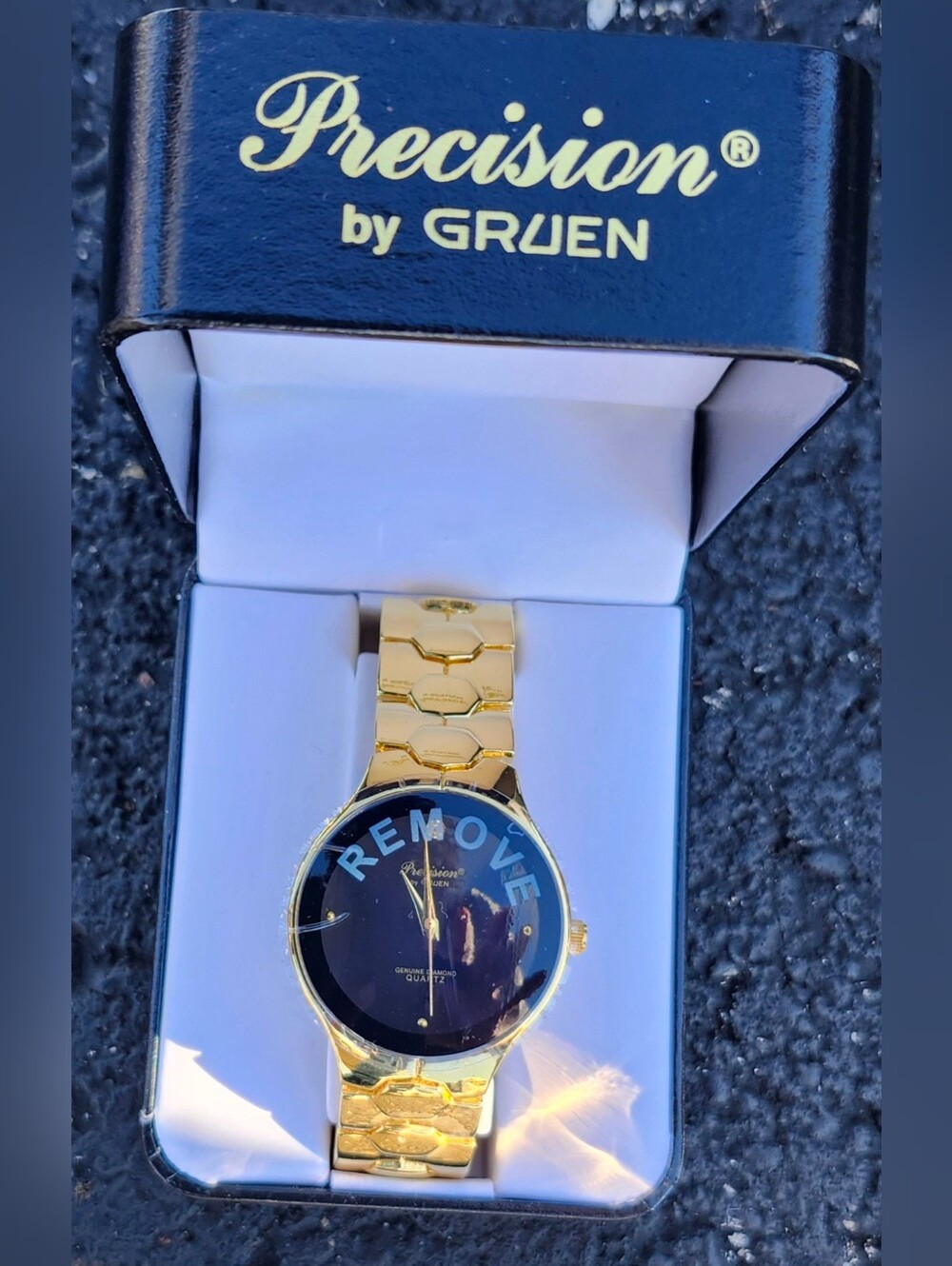 Gold Men’s Watch with Black Dial